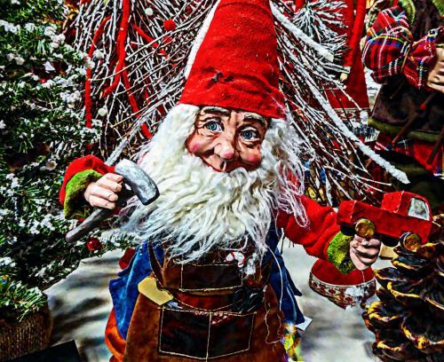 Elfas,  Elfai,  Žaislas,  Žaislai,  Kalėdos,  Xmas,  Šventė,  Atostogos,  Santa & Nbsp,  Claus,  Plaktukas,  Raudona & Nbsp,  Sunkvežimis,  Barzda,  Santa Elfo Pastato Žaislai