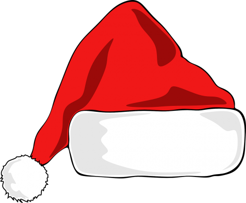 Santa Skrybėlė, Kalėdos, Skrybėlę, Santa, Claus, Raudona, Dizainas, Spalva, Balta, Animacinis Filmas, Nemokama Vektorinė Grafika