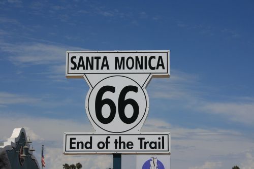 Santa Monica, Maršrutas 66, Pabaiga, Maršrutas, 66, Greitkelis, Kalifornija, Kelionė, Vakaruose, Arizona, Žinomas, Orientyras, Americana