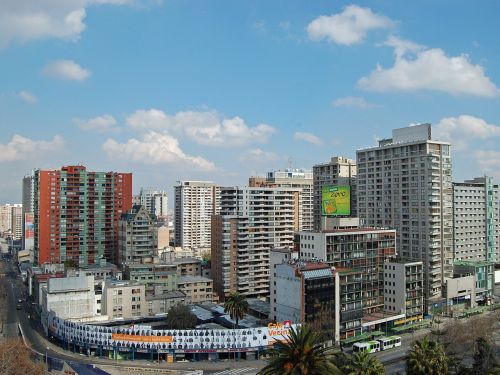 Santiago, Čile, Centro, Pastatai, Miestas, Miesto, Architektūra, Miestai, Dangus, Debesys, Miesto Panorama