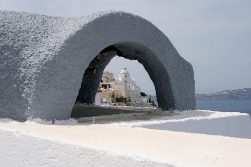 Santorini, Bažnyčia, Kupolas, Sala, Balta