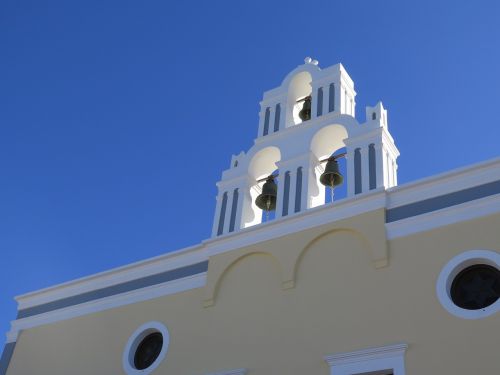 Santorini, Bažnyčia, Mėlynas Dangus, Graikija