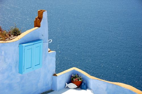 Santorini, Mėlynas, Sala, Spalva, Graikija