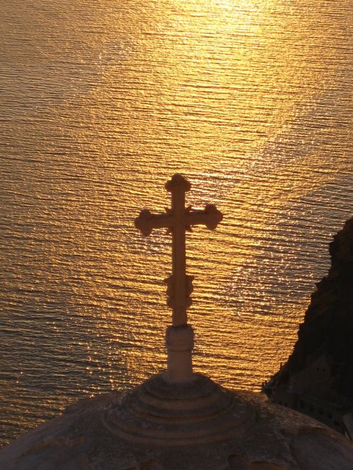Santorini, Saulėlydis, Nuotaika, Bažnyčia