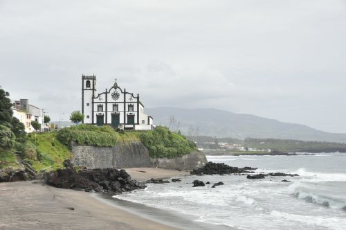 Sao Miguel, Azores, Šventė, Kranto, Vanduo, Jūra, Bangos, Bažnyčia