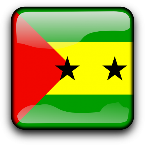 Sao Tome Ir Principe, Vėliava, Šalis, Tautybė, Kvadratas, Mygtukas, Blizgus, Nemokama Vektorinė Grafika