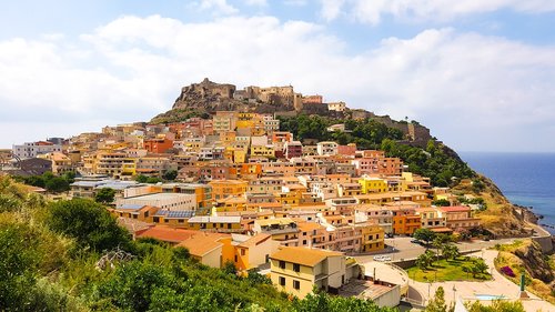 Sardinija,  Castelsardo,  Panorama,  Miestas