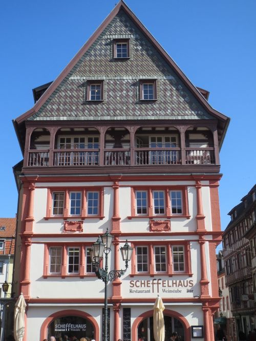 Scheffelhaus, Neustadt, Namas, Pastatas, Istorinis, Vokietija, Architektūra, Priekinis, Eksterjeras