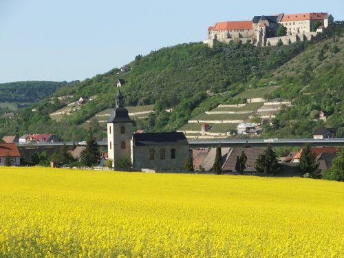 Schloss Neuenburg, Freiburg, Pavasaris, Saale Unstrut, Saksonija-Anhaltas