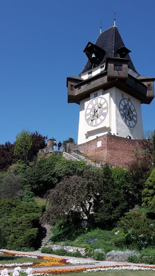 Schlossberg, Graz, Austria, Architektūra, Viduramžių, Laikrodis, Bokštas