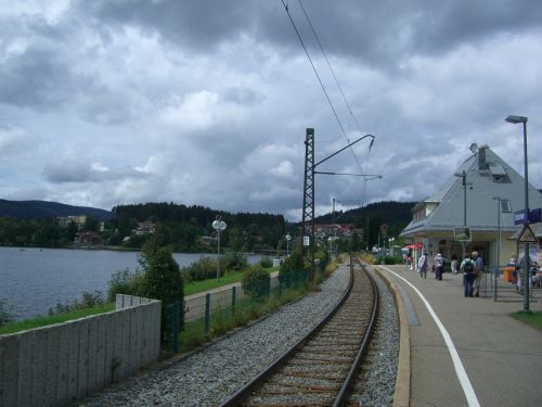 Schluchsee, Platforma, Traukinių Stotis, Atrodė, Geležinkelio Bėgiai, Debesys