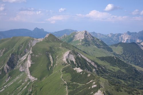 Schochen Top, Sulz Tips, Agenstein, Žygių Zona, Vaizdas, Allgäu Alpės