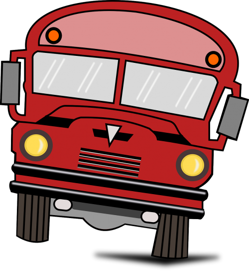 Mokyklinis Autobusas, Autobusas, Automobiliai, Linksma, Mokykla, Pakreiptas, Nemokama Vektorinė Grafika