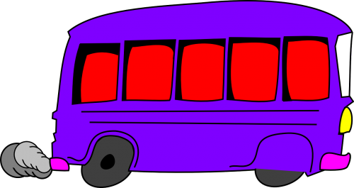Mokyklinis Autobusas, Violetinė, Autobusas, Gabenimas, Transportas, Nemokama Vektorinė Grafika