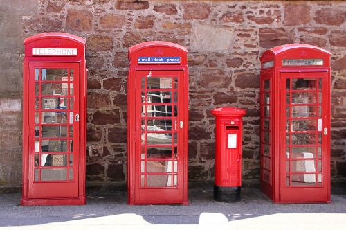 Škotija, Britanija, Telefonas, Telefono Budele, Raudona, Siena, Komunikacija, Škotų, Romantiškas, Ryšys, Juokinga, Keista