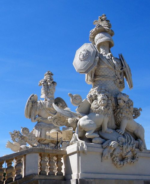 Skulptūra, Schönbrunn, Vienna, Austria, Pilis, Parkas, Sodas, Liūtas