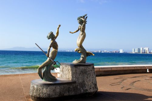 Skulptūra, Statula, Orientyras, Undinė, Puerto Vallarta, Meksika, Vandenynas