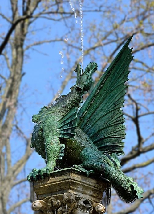 Skulptūra, Vandens Kvėpavimo Drakonas, Braunschweig, Figūra, Henri Fontanas