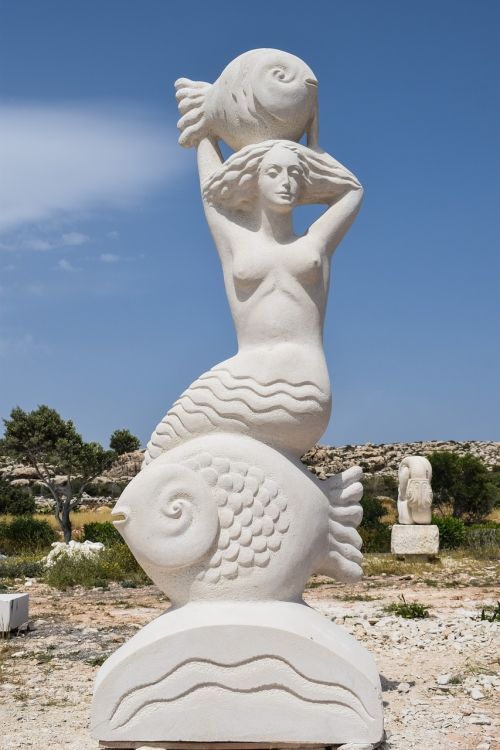 Skulptūra, Marmuras, Menas, Afroditas, Žuvis, Skulptūrų Parkas, Atviru Dangumi Muziejus, Ayia Napa, Kipras