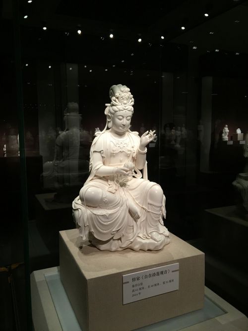 Skulptūra, Guanyin, Senovinis, Porcelianas, Balta, Tradicinis, Kinija