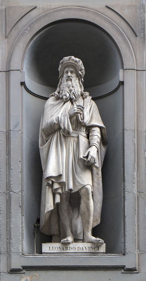Skulptūra, Leonardo Da Vinci, Piazzale Degli Uffizi, Nišą, Menas, Florencija, Italija