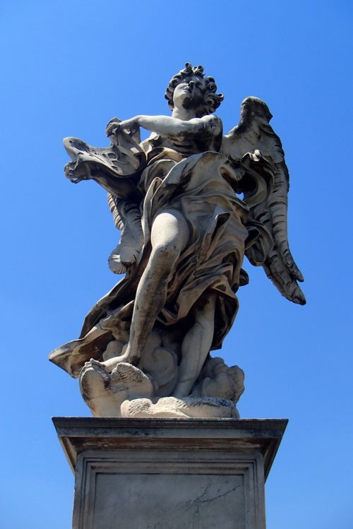 Skulptūra, Angelas, Figūra, Marmuras, Roma