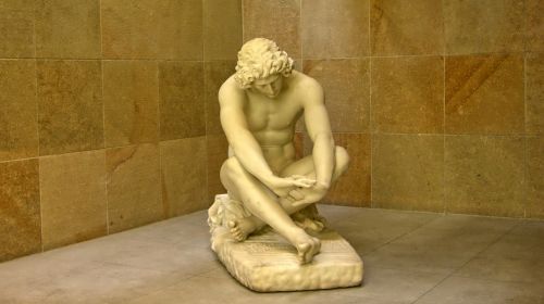 Skulptūra, Neviltis, Jeanas-Džozefas Perraudas, Vyras, Sėdi, Marmuras, Muziejus, Paris