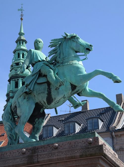 Skulptūra, Karalius, Kopenhaga, Denmark, Miestas