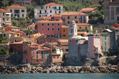 Jūra, Cinque Terre, Kraštovaizdis, Ligurija, Italy, Spalvos, Namai