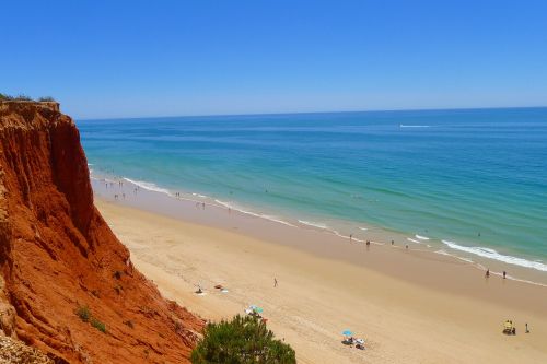 Jūra, Papludimys, Kranto, Gražūs Paplūdimiai, Vasara, Smėlio Paplūdimys Spalva, Spalvų Kontrastas, Algarve