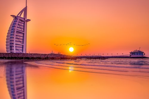 Jūra,  Saulėlydžio,  Romantiškas,  Dubai