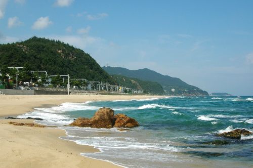 Jūra, Dangus, Papludimys, Kelionė, Vasara, Vandenynas, Jeongdongjin Paplūdimys