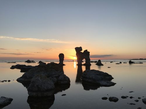 Jūros Dugnas, Senas Uostas, Gotland, Saulėlydis