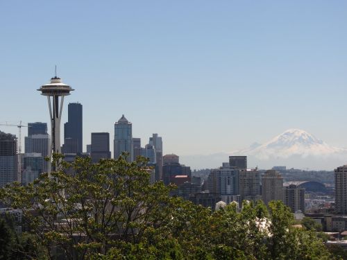 Seattle, Miestas, Miesto Panorama, Amerikietis, Dangus, Vašingtono Valstija, Metropolis, Dangoraižis