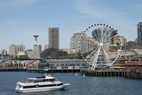 Seattle, Vašingtono Valstija, Panorama, Vaizdingas, Keltų Valtis, Kosmoso Adata, Ferris Ratas