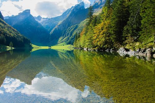 Seealpsee, Vanduo, Gamta, Šveicarija, Kalnai