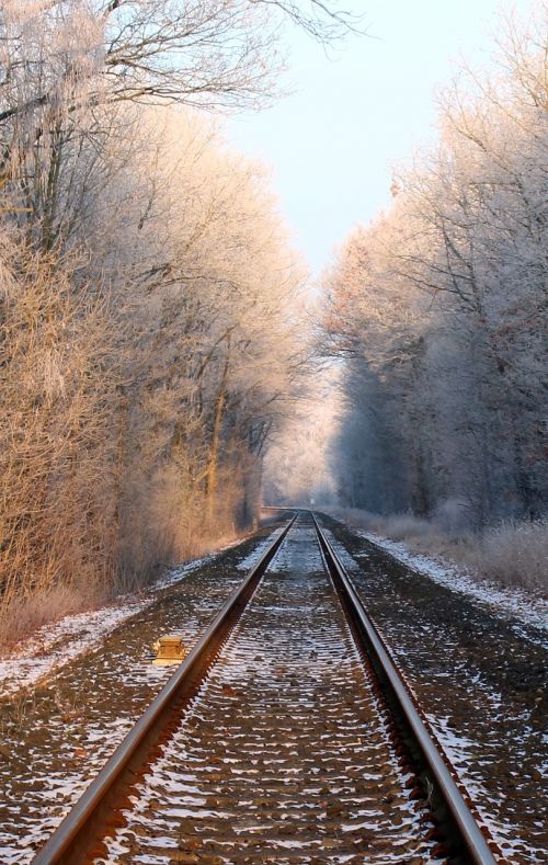 Atrodė, Žiema, Šaltis, Šaltas, Geležinkelis, Vaizdingas, Geležinkelio Bėgiai