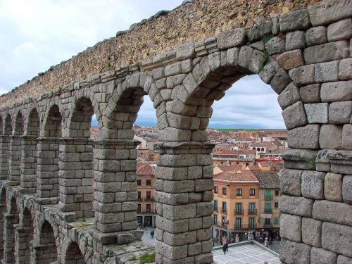 Segovia, Arkos, Viadukas, Akmuo, Žmonės, Stogai