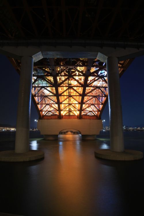 Sidabrinis Tiltas, Naktinis Vaizdas, Seulas, Han Upė