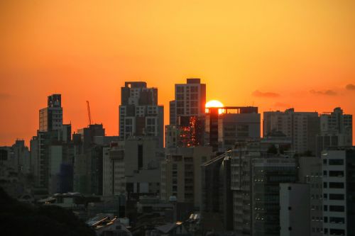 Seulas, Saulėlydis, Pastatai, Miestas, Panorama