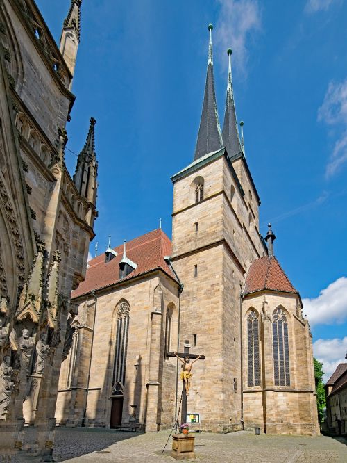 Severikirche, Erfurtas, Turingijos Federalinė Žemė, Vokietija, Senamiestis, Lankytinos Vietos, Pastatas, Istorija, Europa, Architektūra, Tikėjimas, Religija, Bažnyčia