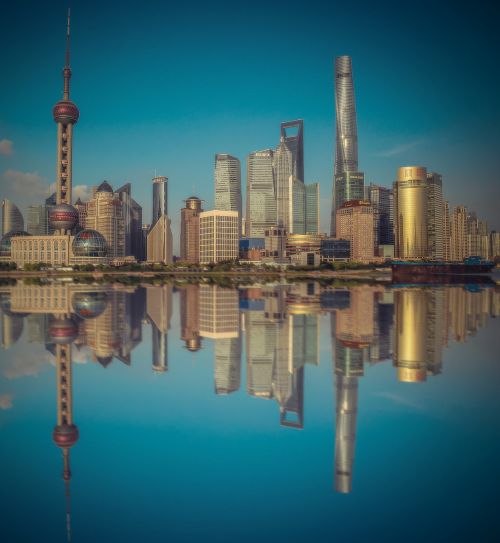 Šanchajus, Kinija, Miestas, Modernus Miestas, Dangoraižiai, Miesto Panorama, Bokštas, Architektūra, Panorama, Atspindys