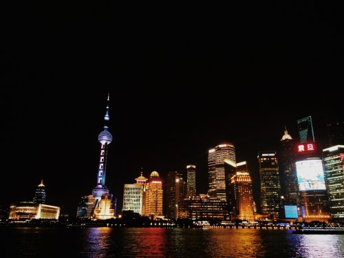 Šanchajus, Kinija, Orientacijos Perlas, Naktinis Vaizdas, Naktis, Huangpu Upė, Šiuolaikiška, Pastatas