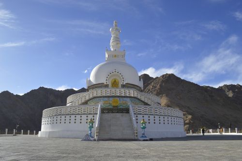 Šanti Stupa, Leh, Ladakh, Šventykla, Stupa, Buda, Indija, Religija, Kalnas, Kultūra, Dievas