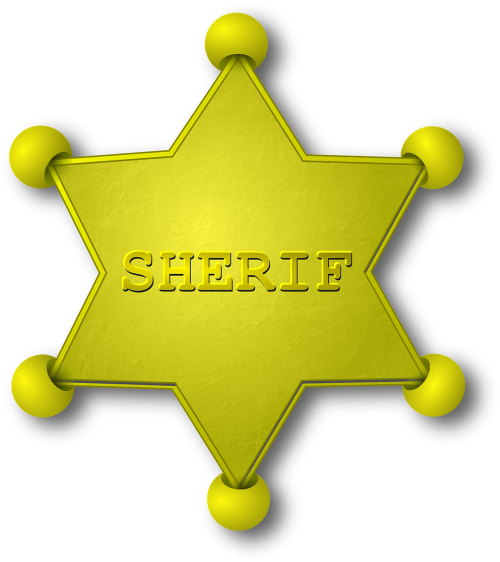 Šerifas, Auksas, Žvaigždė, Emblema, Nemokama Vektorinė Grafika