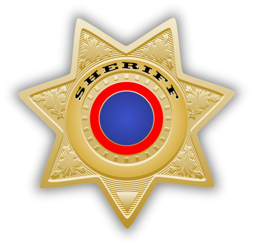 Šerifo Žvaigždė, Šerifas, Žvaigždė, Vyriausiasis, Teisė, Policija, Saugumas, Policininkai, Auksinis, Nemokama Vektorinė Grafika