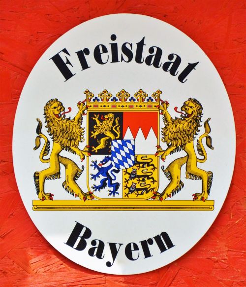 Skydas, Metalo Ženklas, Herbas, Laisva Bavarijos Būklė, Bavarijos Herbas, Regionai, Federalinė Bavarijos Valstybė, Bavarija