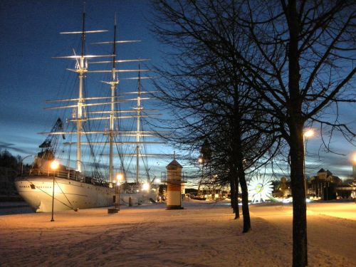Laivas, Finlando Gulbė, Turkų, Suomių, Kraštovaizdis, Naktis, Muziejus