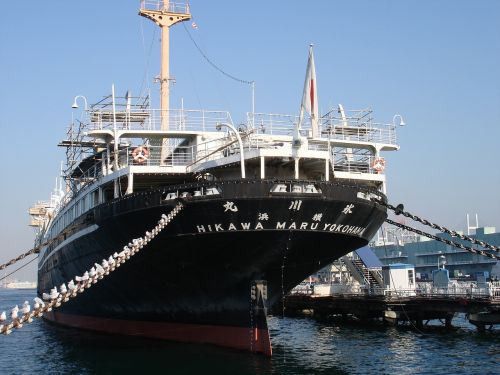 Laivas, Jūra, Japonija, Hikawa Maru Į Jokohamą