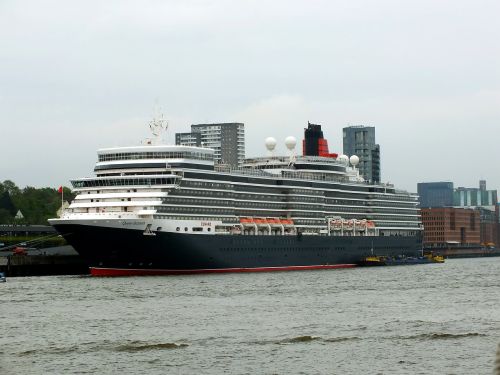 Laivo Karalienė Elizabeth, Hamburgas, Uostas, Hamburgo Uostas, Hamburg Landungsbrücken